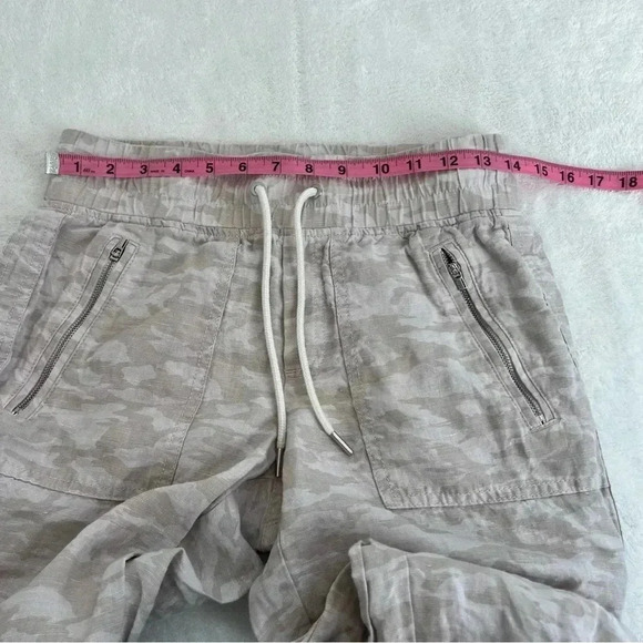 Athleta Tan Camo Print High Rise Cabo Tide Linen Jogger Pants - Picture 11 of 14